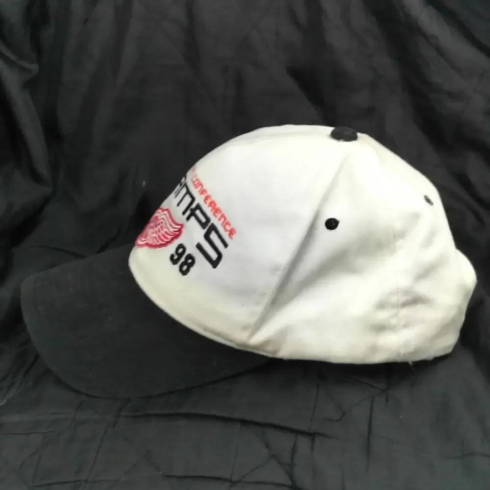 Detroit Red Wings Hat Starter Snapback Men's White Black 1998 Western Champs NHL